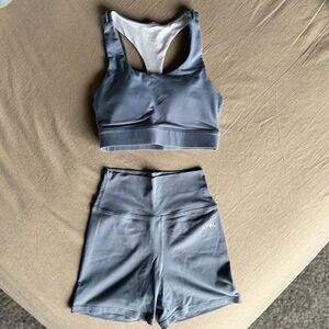 AYBL light blue matching sports bra and shorts set